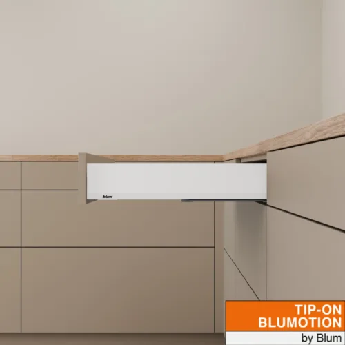 Szuflada Niska BLUM MERIVOBOX 500 mm M – Biała 40kg