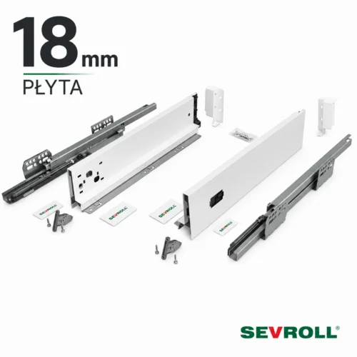 Sevroll V-BOX Slim 3D H80 biała 18 mm | Szuflada 40 kg Niska