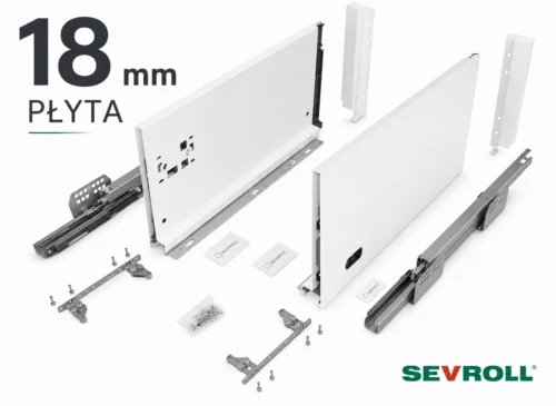 Sevroll V-BOX Slim 3D H238 biała 18 mm | Szuflada 40 kg Wysoka