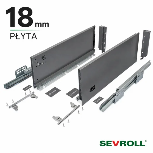 Sevroll V-BOX Slim 3D H210 antracyt 18 mm | Szuflada 40 kg Wysoka