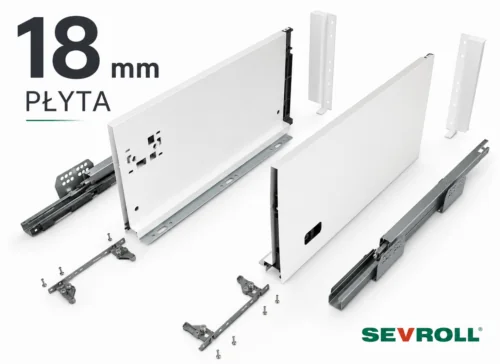 Sevroll V-BOX Slim 3D H210 biała 18 mm | Szuflada 40 kg Wysoka