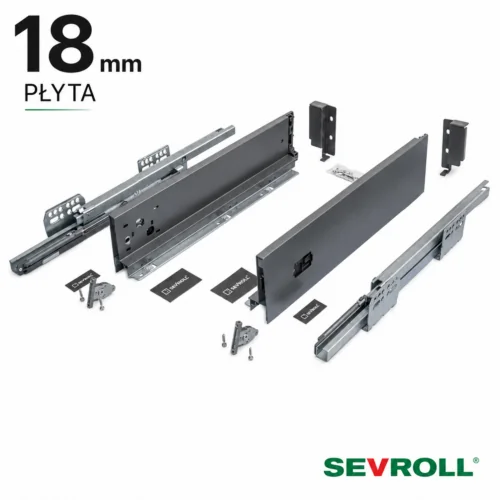 Sevroll V-BOX Slim 3D H127 antracyt  18 mm | Szuflada 40 kg Srednia