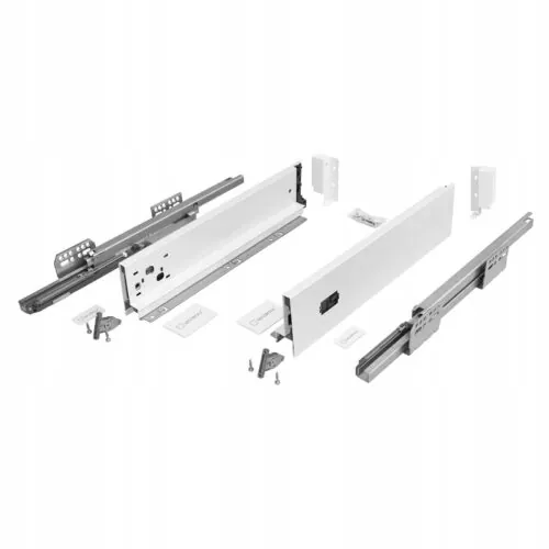 SEVROLL Szuflada V-BOX Slim 3D H= 95 Niska (Biała) do płyty 18mm udźwig 40kg