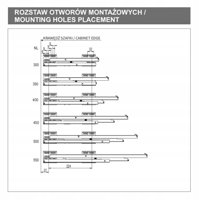 Szuflada-GAMET-BOX2-niska-biala-500mm-Grubosc-36-mm